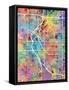 Denver Colorado City Street Map-Michael Tompsett-Framed Stretched Canvas