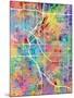 Denver Colorado City Street Map-Michael Tompsett-Mounted Art Print