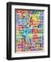 Denver Colorado City Street Map-Michael Tompsett-Framed Art Print