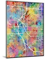 Denver Colorado City Street Map-Michael Tompsett-Mounted Art Print