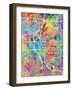 Denver Colorado City Street Map-Michael Tompsett-Framed Art Print