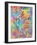 Denver Colorado City Street Map-Michael Tompsett-Framed Art Print