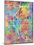 Denver Colorado City Street Map-Michael Tompsett-Mounted Art Print