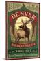 Denver, Colorado - Elk Head Pale Ale Vintage Sign-Lantern Press-Mounted Art Print