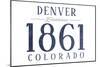 Denver, Colorado - Established Date (Blue)-Lantern Press-Mounted Art Print