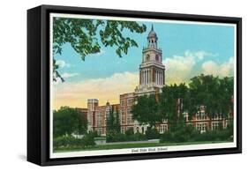 Denver, Colorado, Exterior View of East Side High School-Lantern Press-Framed Stretched Canvas