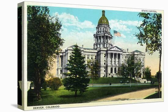 Denver, Colorado - Exterior View of the Capitol Building-Lantern Press-Stretched Canvas