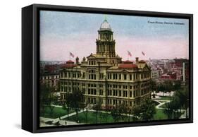 Denver, Colorado, Exterior View of the Court House-Lantern Press-Framed Stretched Canvas