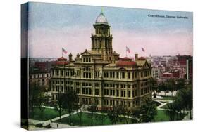 Denver, Colorado, Exterior View of the Court House-Lantern Press-Stretched Canvas