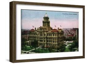 Denver, Colorado, Exterior View of the Court House-Lantern Press-Framed Art Print