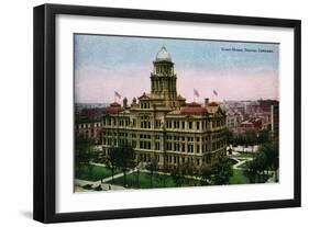 Denver, Colorado, Exterior View of the Court House-Lantern Press-Framed Art Print