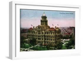 Denver, Colorado, Exterior View of the Court House-Lantern Press-Framed Art Print