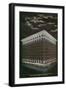 Denver, Colorado, Exterior View of the Gas and Electric Building at Night-Lantern Press-Framed Art Print