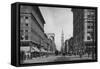 Denver, Colorado - Looking down 16th Street View-Lantern Press-Framed Stretched Canvas