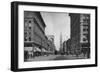 Denver, Colorado - Looking down 16th Street View-Lantern Press-Framed Art Print