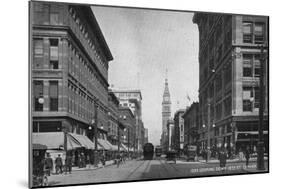 Denver, Colorado - Looking down 16th Street View-Lantern Press-Mounted Art Print