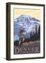 Denver, Colorado - Mountain Hiker-Lantern Press-Framed Art Print