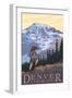 Denver, Colorado - Mountain Hiker-Lantern Press-Framed Art Print