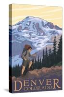 Denver, Colorado - Mountain Hiker-Lantern Press-Stretched Canvas