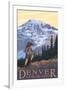 Denver, Colorado - Mountain Hiker-Lantern Press-Framed Art Print