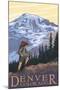 Denver, Colorado - Mountain Hiker-Lantern Press-Mounted Art Print