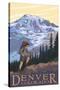 Denver, Colorado - Mountain Hiker-Lantern Press-Stretched Canvas