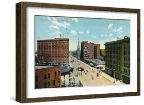 Denver, Colorado, Northern View Down Broadway-Lantern Press-Framed Art Print