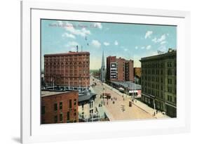 Denver, Colorado, Northern View Down Broadway-Lantern Press-Framed Premium Giclee Print