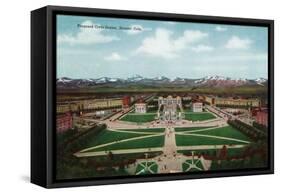 Denver, Colorado, Panoramic View of the Civic Center-Lantern Press-Framed Stretched Canvas