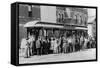 Denver, Colorado - Sightseeing Trolley with Crowd-Lantern Press-Framed Stretched Canvas