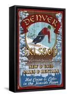 Denver, Colorado - Ski Shop Vintage Sign-Lantern Press-Framed Stretched Canvas