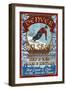 Denver, Colorado - Ski Shop Vintage Sign-Lantern Press-Framed Art Print