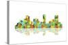 Denver Colorado Skyline 1-Marlene Watson-Stretched Canvas