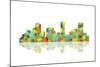 Denver Colorado Skyline 1-Marlene Watson-Mounted Giclee Print