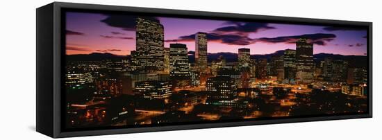 Denver, Colorado Skyline at Dusk-null-Framed Stretched Canvas