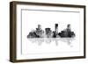 Denver Colorado Skyline BG 1-Marlene Watson-Framed Giclee Print