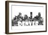 Denver Colorado Skyline BG 2-Marlene Watson-Framed Giclee Print