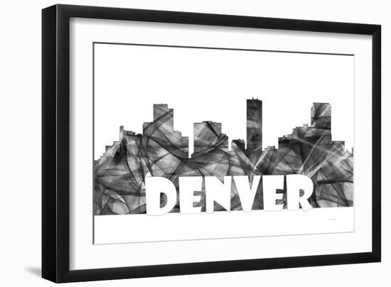 Denver Colorado Skyline BG 2-Marlene Watson-Framed Giclee Print