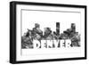 Denver Colorado Skyline BG 2-Marlene Watson-Framed Giclee Print