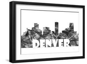 Denver Colorado Skyline BG 2-Marlene Watson-Framed Giclee Print