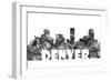 Denver Colorado Skyline BG 2-Marlene Watson-Framed Giclee Print