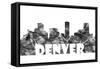 Denver Colorado Skyline BG 2-Marlene Watson-Framed Stretched Canvas
