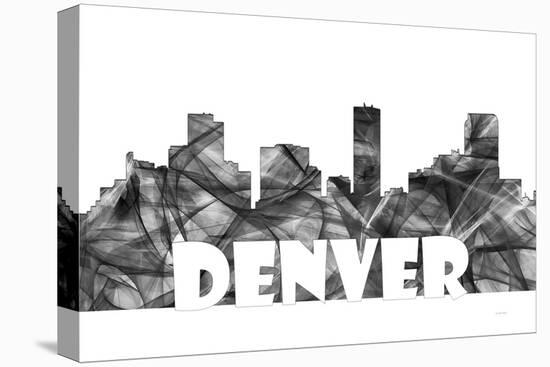 Denver Colorado Skyline BG 2-Marlene Watson-Stretched Canvas