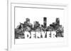 Denver Colorado Skyline BG 2-Marlene Watson-Framed Giclee Print