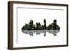 Denver Colorado Skyline BW 1-Marlene Watson-Framed Giclee Print