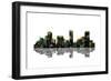 Denver Colorado Skyline BW 1-Marlene Watson-Framed Giclee Print