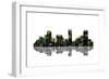 Denver Colorado Skyline BW 1-Marlene Watson-Framed Giclee Print