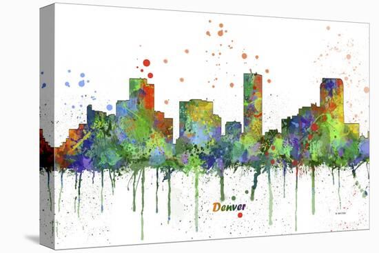 Denver Colorado Skyline MCLR 1-Marlene Watson-Stretched Canvas