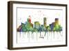 Denver Colorado Skyline MCLR 1-Marlene Watson-Framed Giclee Print