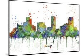 Denver Colorado Skyline MCLR 1-Marlene Watson-Mounted Giclee Print